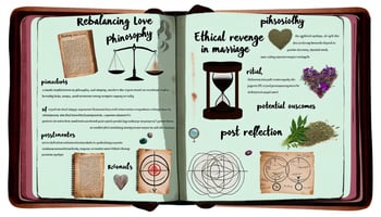 A blog post titled "Rebalancing Love: Ethical Revenge Spells In Marriage" by Dr. Bula Moyo discusses the philosophy, timing, ingredients, rituals, potential outcomes, and post-spell reflection of using ethical revenge spells in marriage.