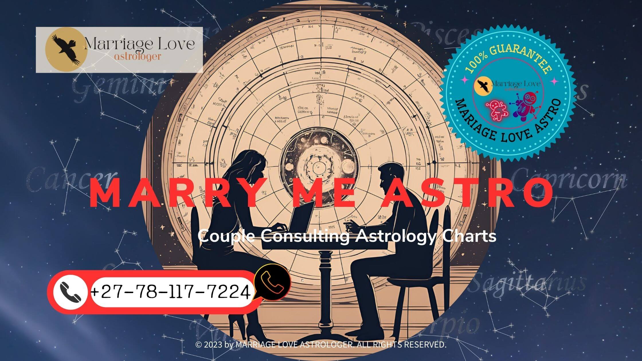 a detailed astrological birth chart being used to interpret love compatibility, with planetary symbols and zodiac signs highlighted.