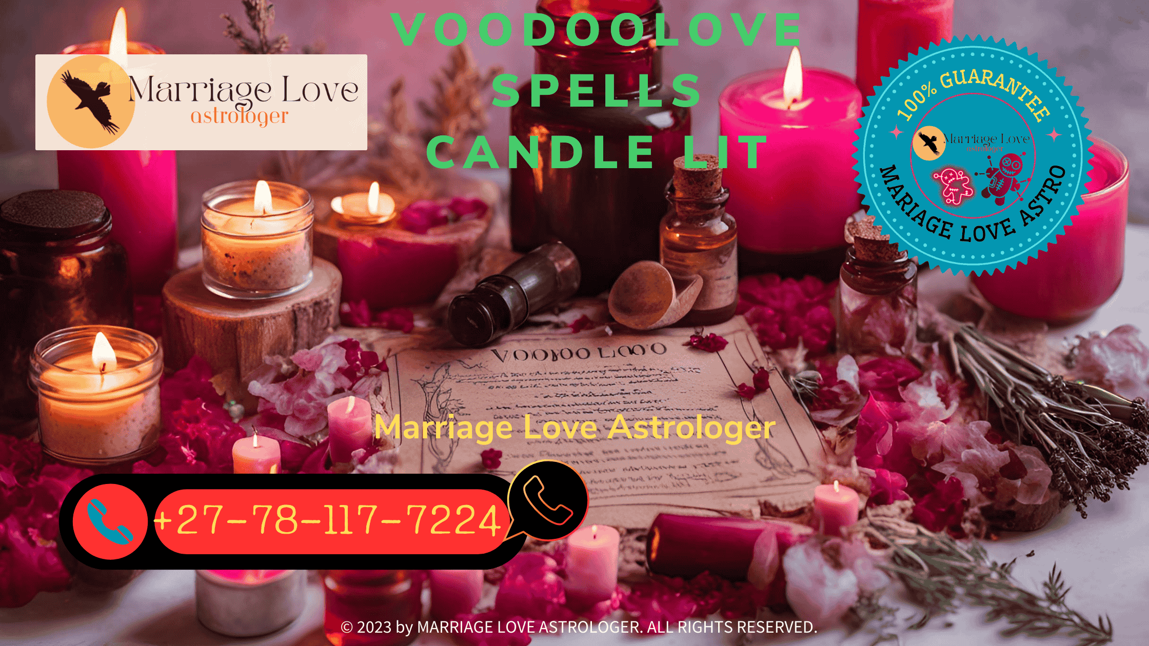 A voodoo love spell altar with red and pink candles, herbs, and oils used to attract romance and deepen emotional connections.